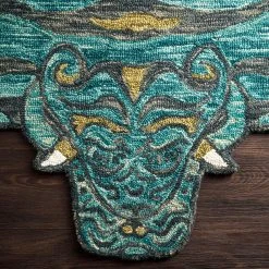 Loloi Rugs Feroz Teal Tiger Rug By Justina Blakeney® X Loloi