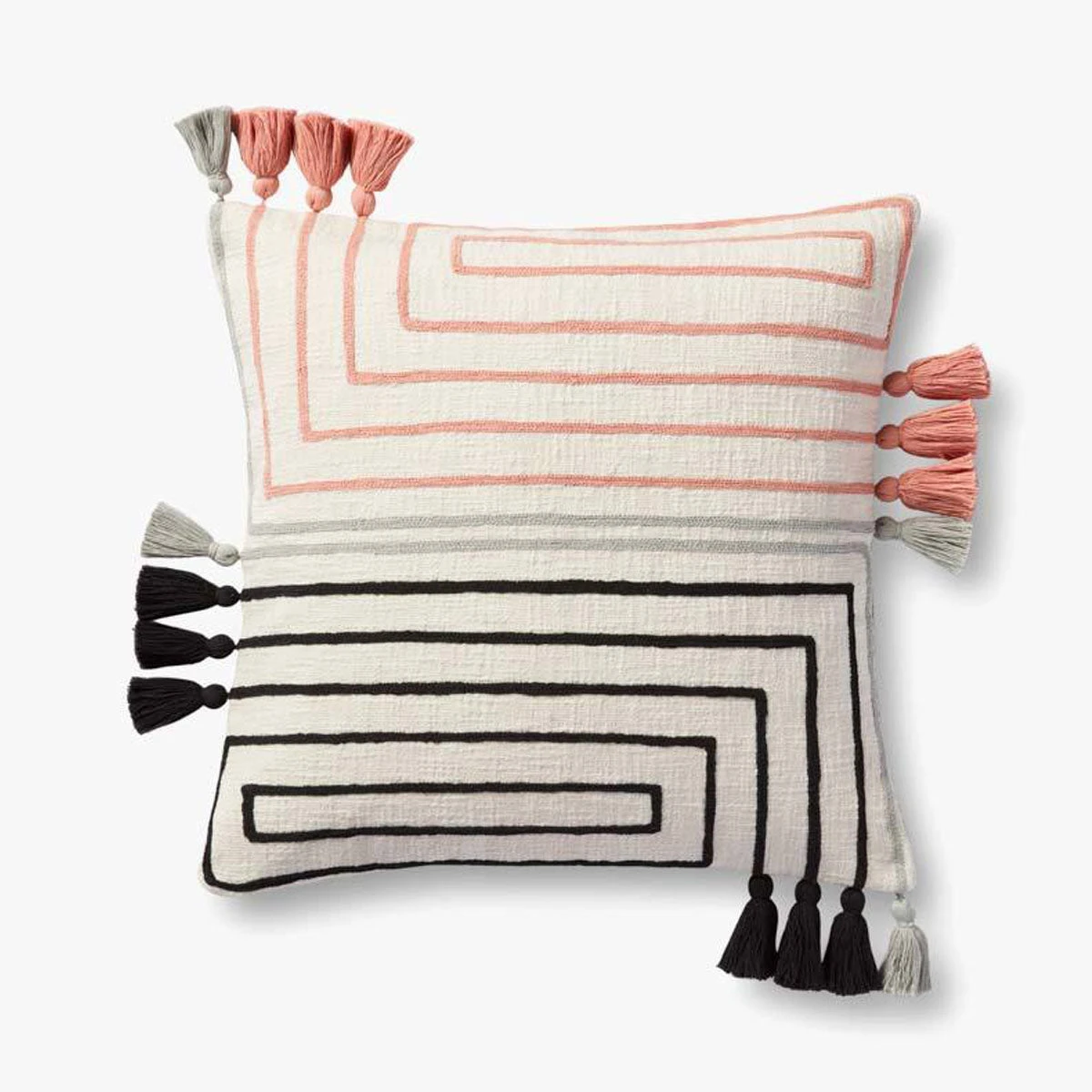 Loloi Rugs Striped Tassel Pillow 3 Loloi Rugs Striped Tassel Pillow