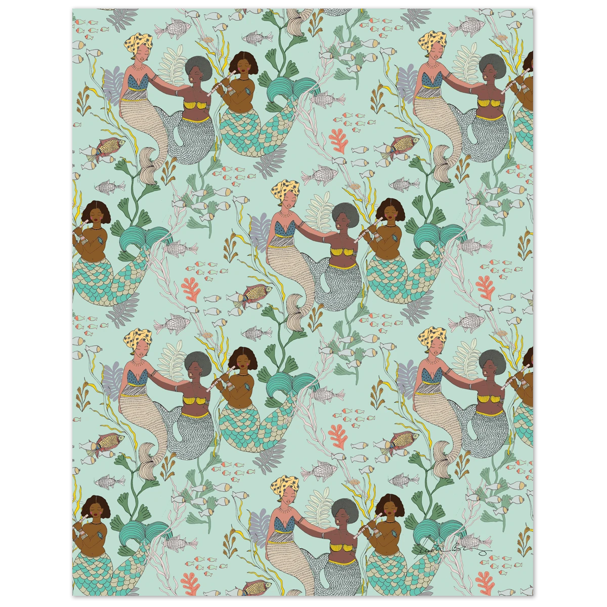 Justina Blakeney® Mint Mermaid Music Art Print By Justina Blakeney™ All Gifts 4 Justina Blakeney® Mint Mermaid Music Art Print By Justina Blakeney™ All Gifts