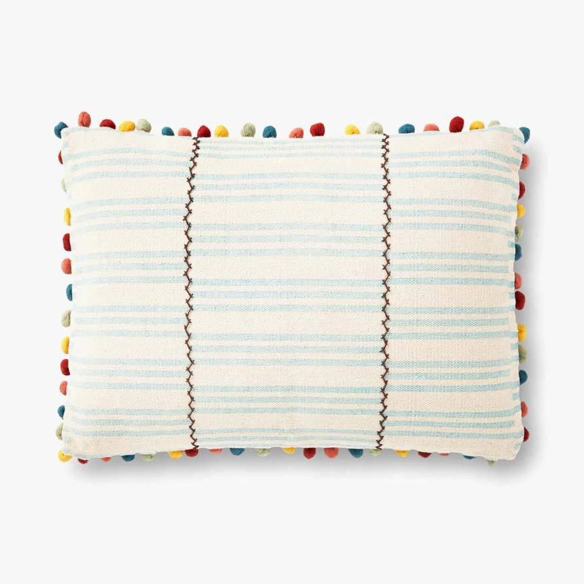 Loloi Rugs All Pillows Teal Pom Pom Pillow 4 Loloi Rugs All Pillows Teal Pom Pom Pillow