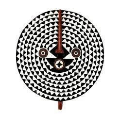 Swahili African Modern Bwa Wooden Sun Mask All Décor & Mirrors