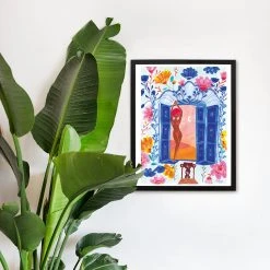 Blue Window Art Print By Roeqiya Fris Gifts $100-$250