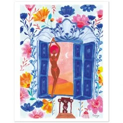 Blue Window Art Print By Roeqiya Fris Gifts $100-$250