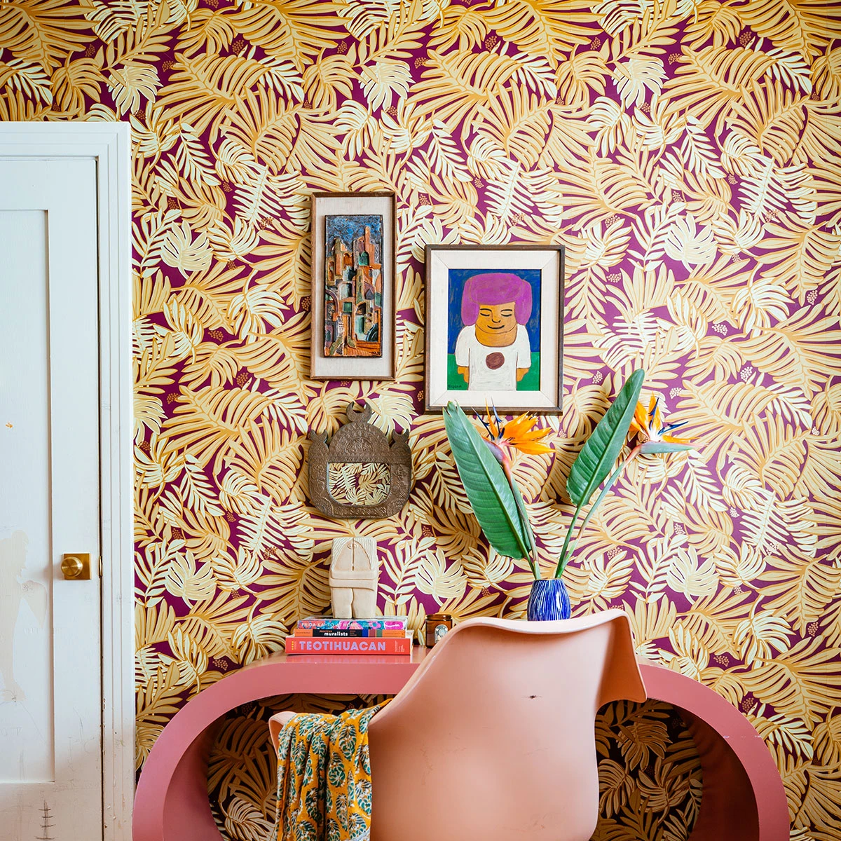 Jungalow Aja Wallpaper In Aubergine By Justina Blakeney® 3 Jungalow Aja Wallpaper In Aubergine By Justina Blakeney®