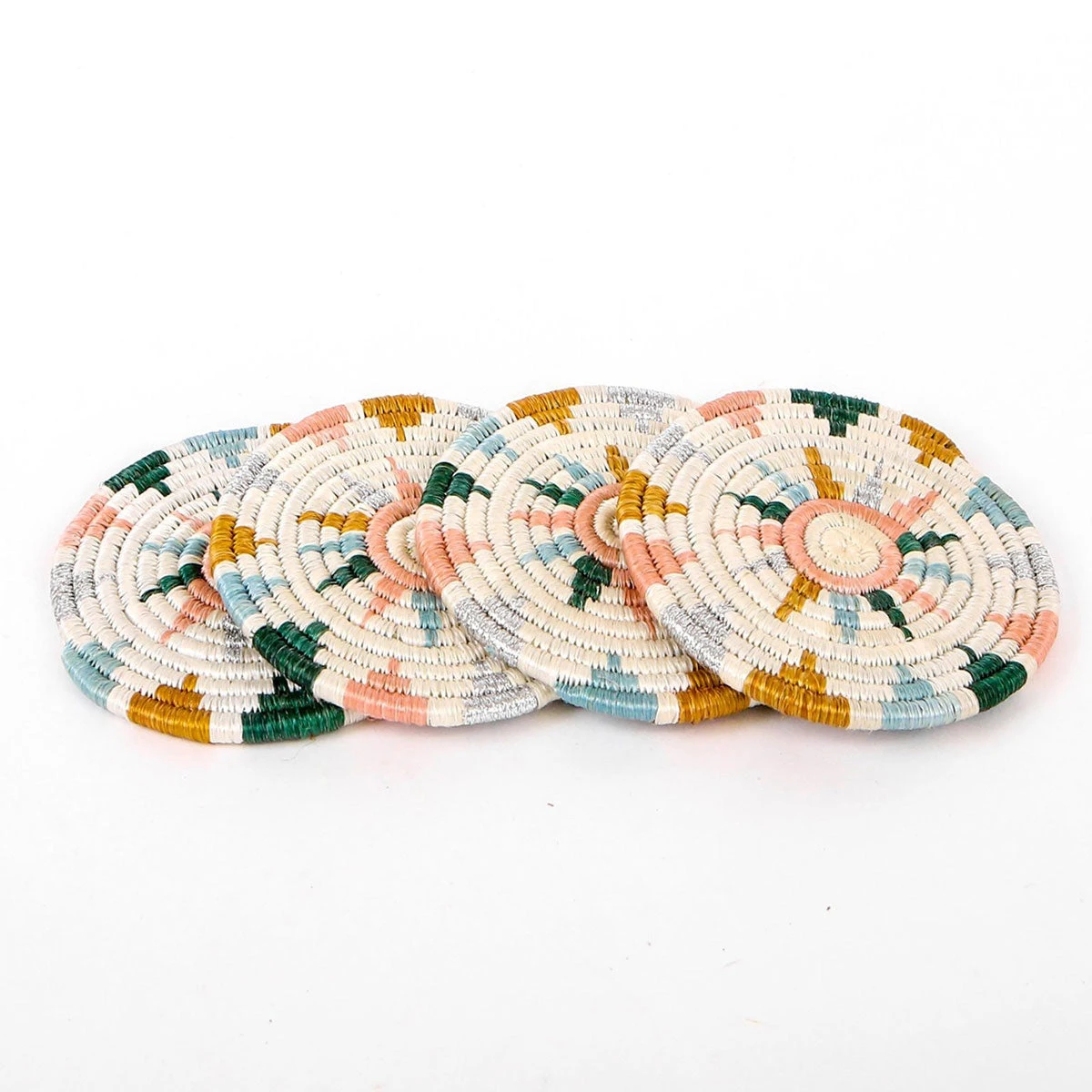 AAA Metallic Floret Coasters Tabletop + Kitchen 3 AAA Metallic Floret Coasters Tabletop + Kitchen