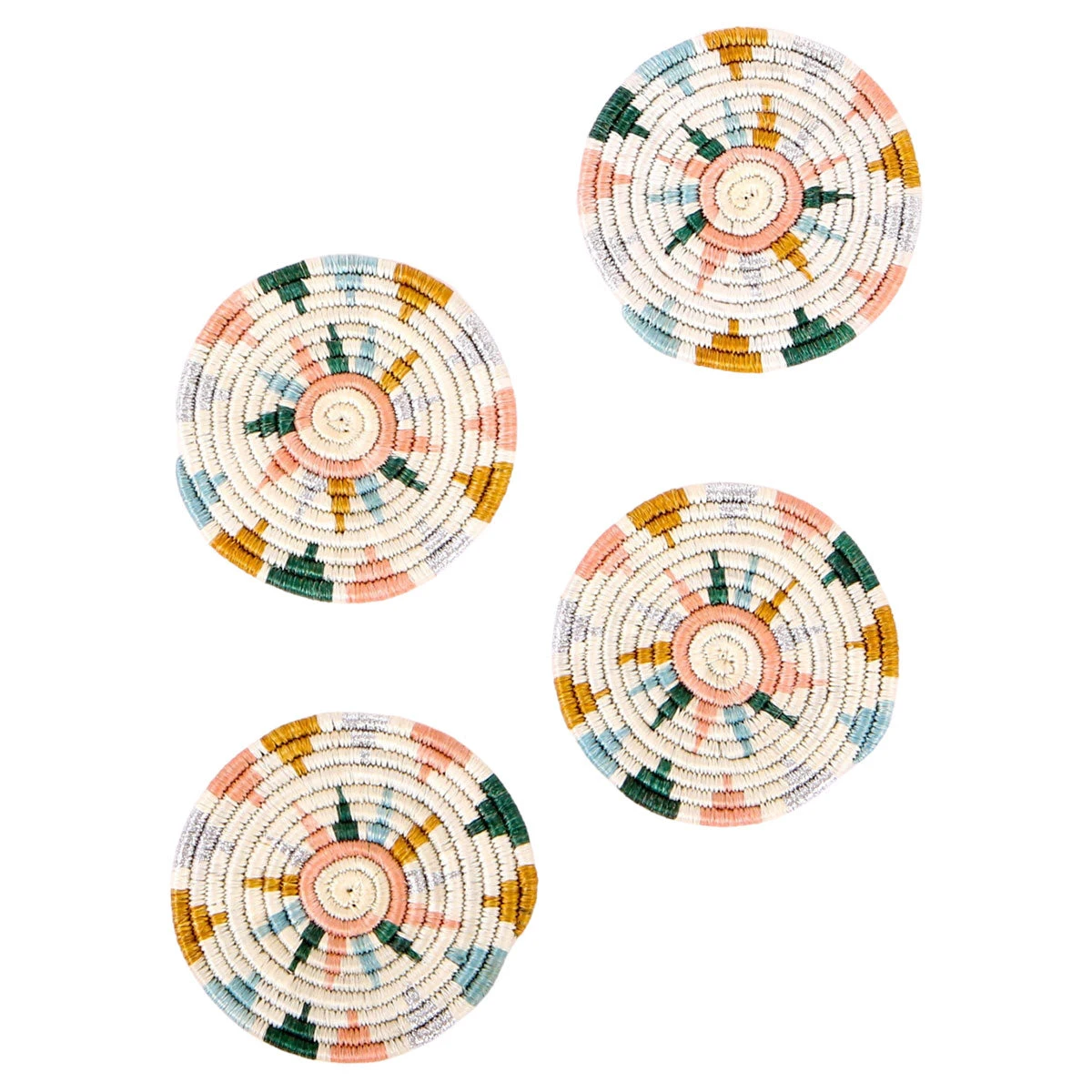 AAA Metallic Floret Coasters Tabletop + Kitchen 4 AAA Metallic Floret Coasters Tabletop + Kitchen