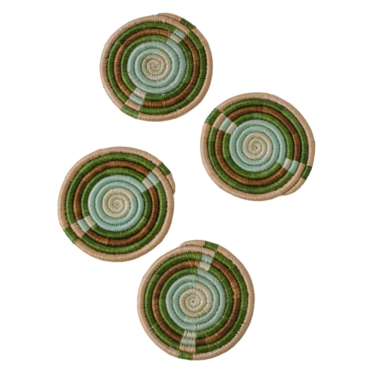 AAA Green Geo Coasters Tabletop + Kitchen 3 AAA Green Geo Coasters Tabletop + Kitchen