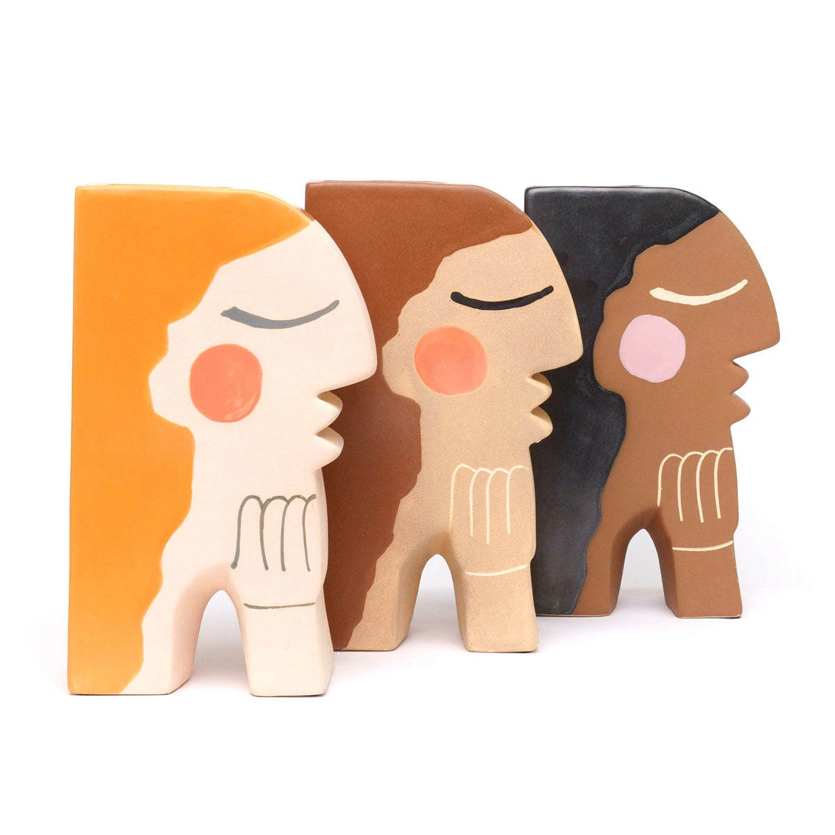 Jungalow® Planters Face Bookend Vase By Justina Blakeney™ 4 Jungalow® Planters Face Bookend Vase By Justina Blakeney™