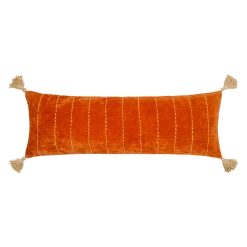 Surya New Orange Velvet Lumbar Pillow