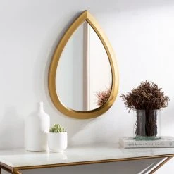 Surya Teardrop Gold Mirror