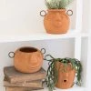 Kalalou Terracotta Face Planter Set 2 Kalalou Terracotta Face Planter Set