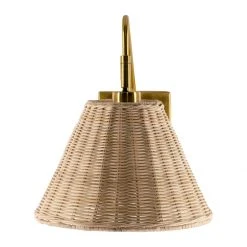 Surya All Lighting Rattan + Gold Sconce 13 Surya All Lighting Rattan + Gold Sconce