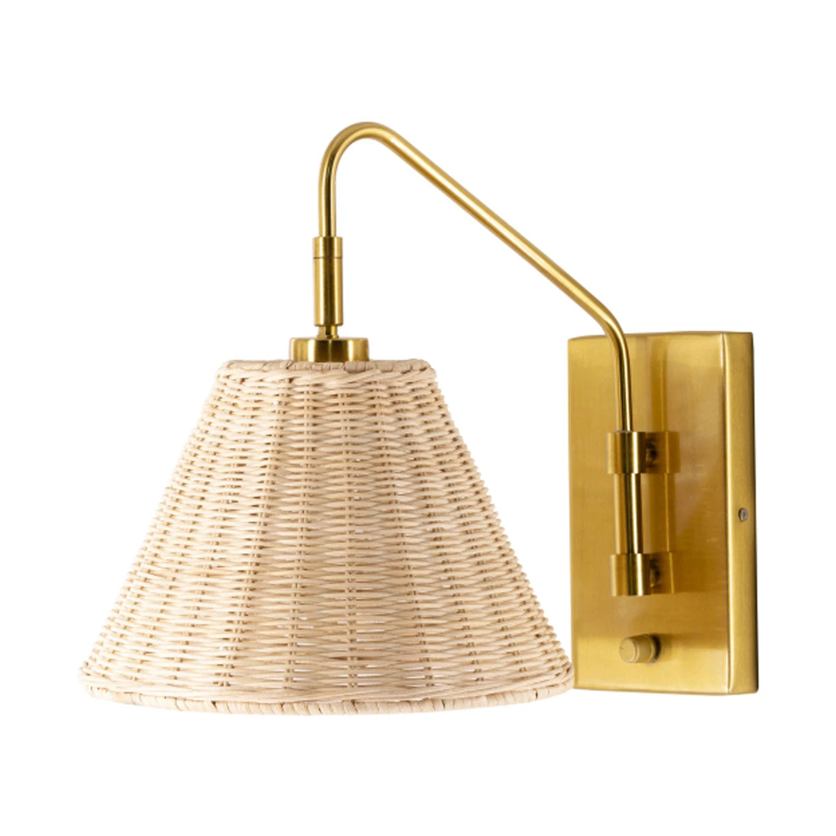 Surya All Lighting Rattan + Gold Sconce 6 Surya All Lighting Rattan + Gold Sconce