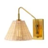 Surya All Lighting Rattan + Gold Sconce