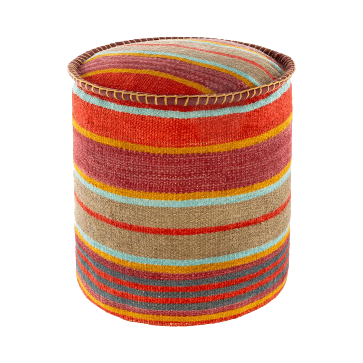 Surya All Stools, Poufs + Side Tables Striped Jute Pouf 4 Surya All Stools, Poufs + Side Tables Striped Jute Pouf