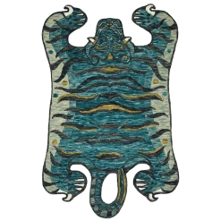 Loloi Rugs Feroz Teal Tiger Rug By Justina Blakeney® X Loloi