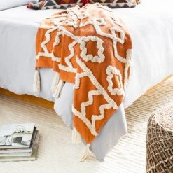 Surya Tangerine Throw Blanket